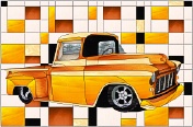 Stained Glass Pattern-Muscle Truck